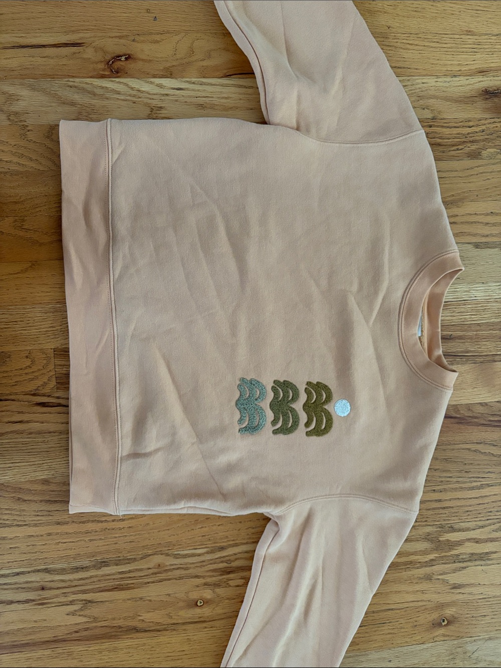 Roark Peach Sweatshirt with Green Wave Embroidery